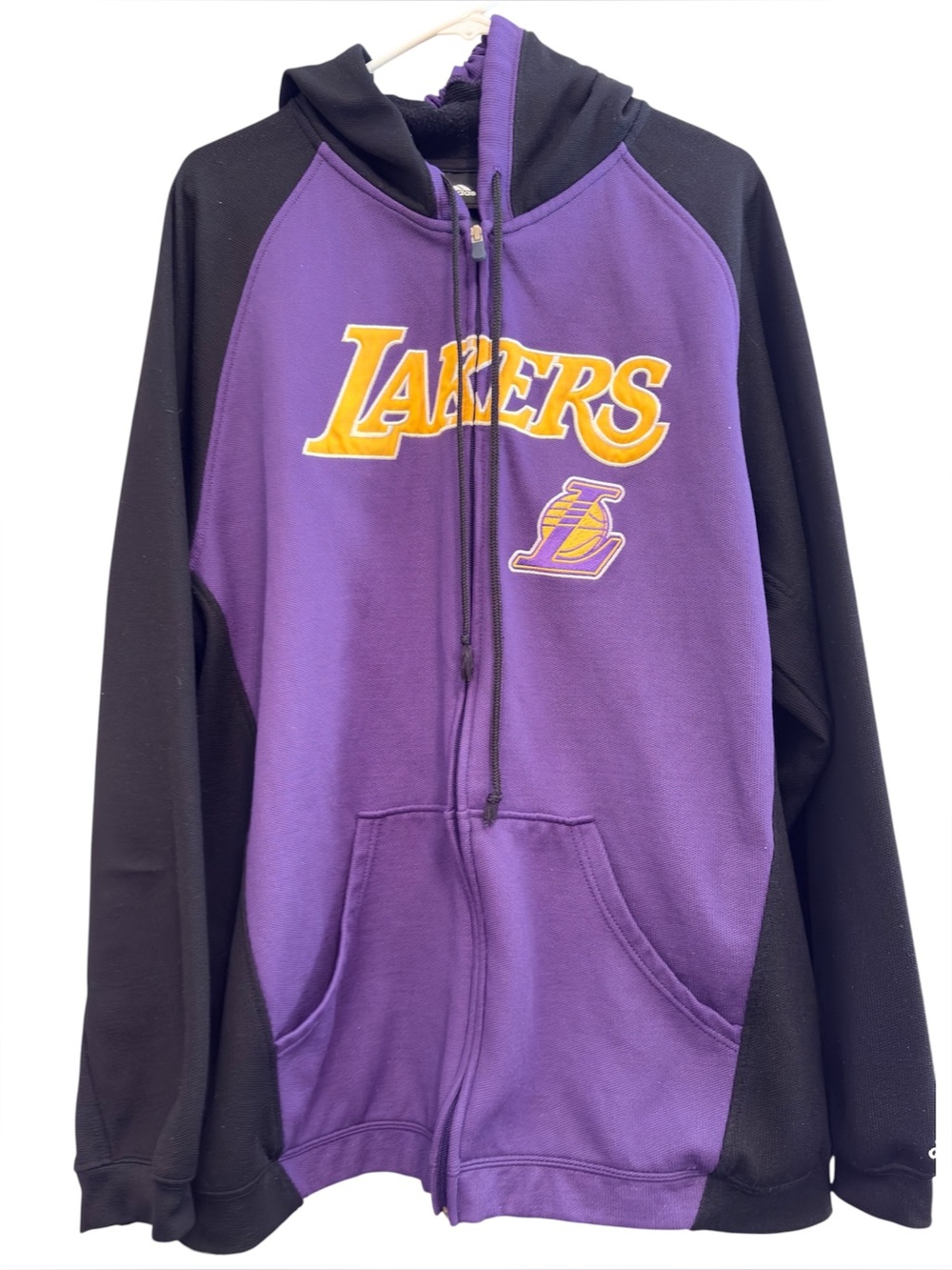 Vintage Adidas Los Angeles Lakers purple and black Full Zip up Hoodie size XL